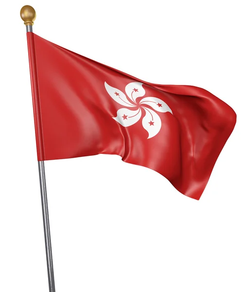 Bandera nacional para el país de Hong Kong aislada sobre fondo blanco, representación 3D —  Fotos de Stock