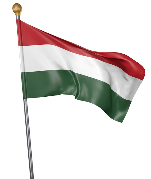 National flag for country of Hungary isolated on white background, 3D rendering — Stock Photo, Image