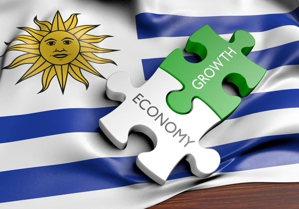 Концепция роста экономики Уругвая и финансового рынка, 3D рендеринг — стоковое фото