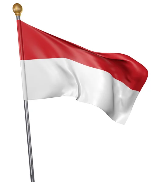 Bandera nacional para el país de Indonesia aislada sobre fondo blanco, representación 3D — Foto de Stock