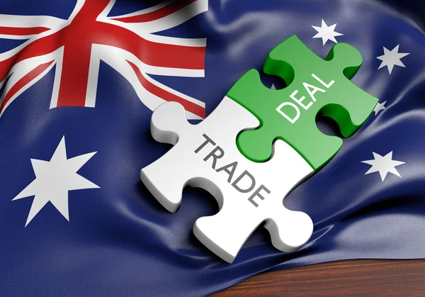 Australia trade deals and international commerce concept, 3D rendering — Stock Photo, Image