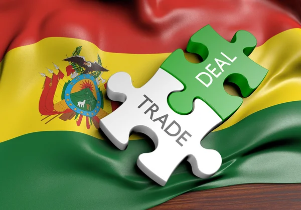 Торговые сделки Bolivia и концепция международной торговли, 3D рендеринг — стоковое фото