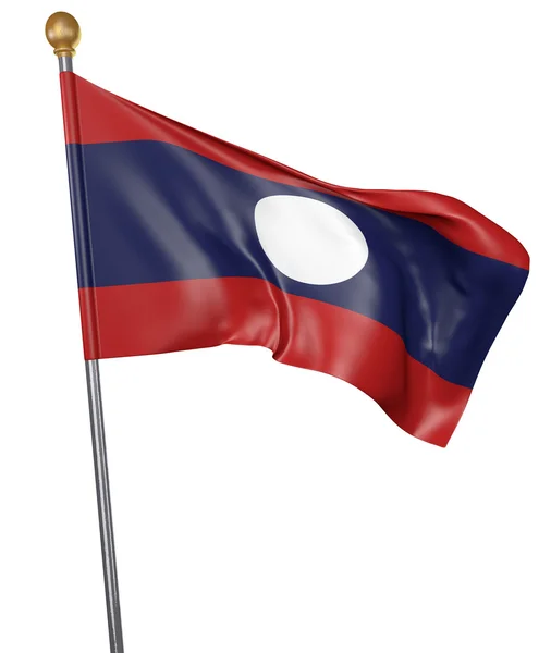 Bandera nacional para el país de Laos aislada sobre fondo blanco, representación 3D —  Fotos de Stock