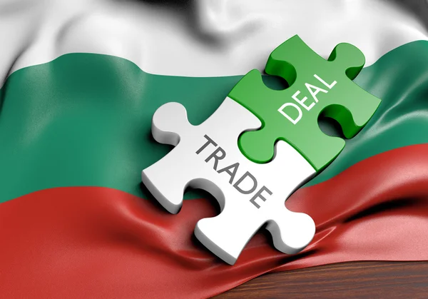 Bulgária negócios comerciais e conceito de comércio internacional, renderização 3D — Fotografia de Stock