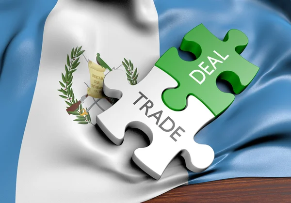 Торговые сделки в Гватемале и концепция международной торговли, 3D-рендеринг — стоковое фото