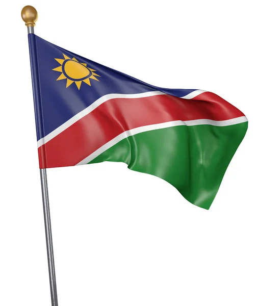 흰색 배경, 3D 렌더링에 고립 나미비아의 국가에 대한 국기 — 스톡 사진