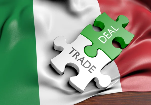 Itália negócios comerciais e conceito de comércio internacional, renderização 3D — Fotografia de Stock