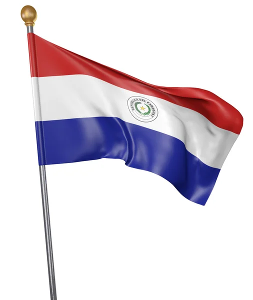 Bandera nacional para el país de Paraguay aislada sobre fondo blanco, representación 3D —  Fotos de Stock
