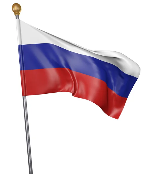 Az ország elszigetelt fehér háttér, 3d rendering Oroszország zászlaja — Stock Fotó