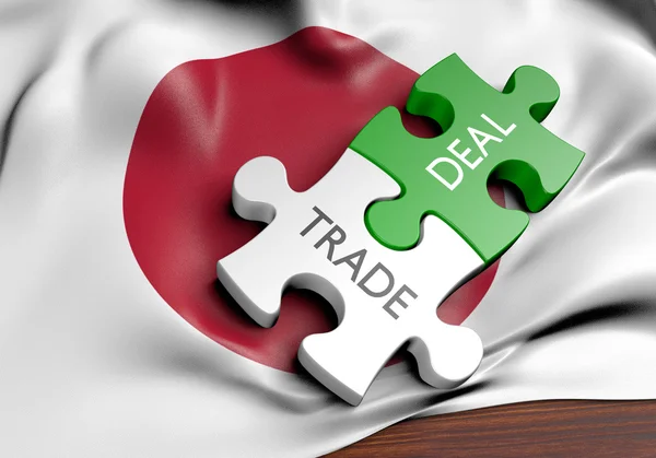 Japão negócios comerciais e conceito de comércio internacional, renderização 3D — Fotografia de Stock