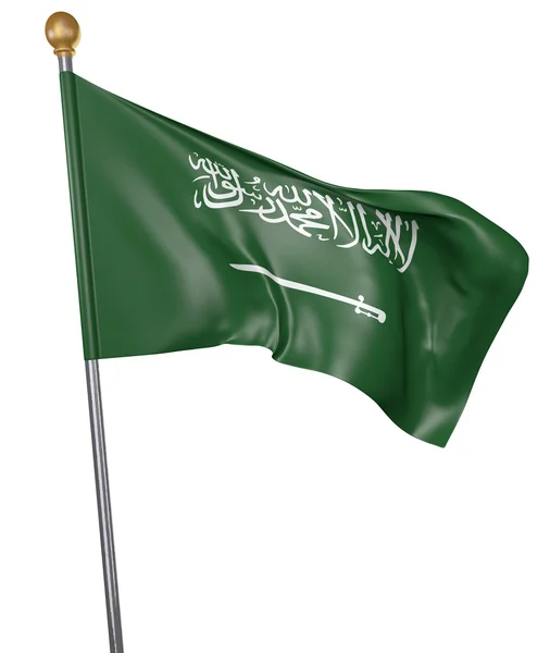 Drapeau national pour le pays d'Arabie Saoudite isolé sur fond blanc, rendu 3D — Photo