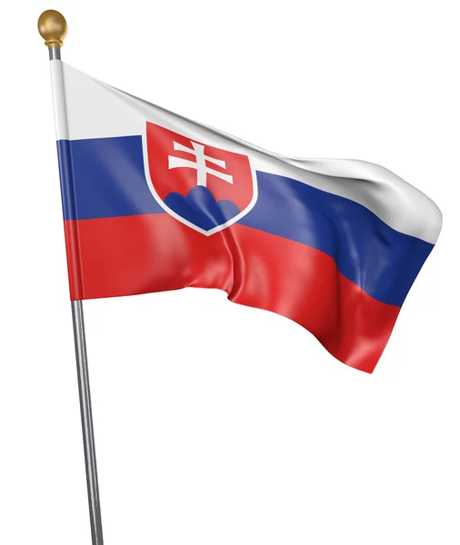 Flagga för land Slovakien isoleras på vit bakgrund, 3d-rendering — Stockfoto