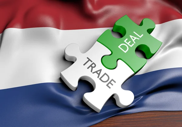 Países Baixos negócios comerciais e conceito de comércio internacional, renderização 3D — Fotografia de Stock