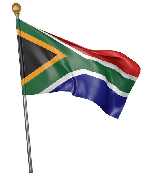 Bandeira nacional para o país da África do Sul isolado em fundo branco, renderização 3D — Fotografia de Stock