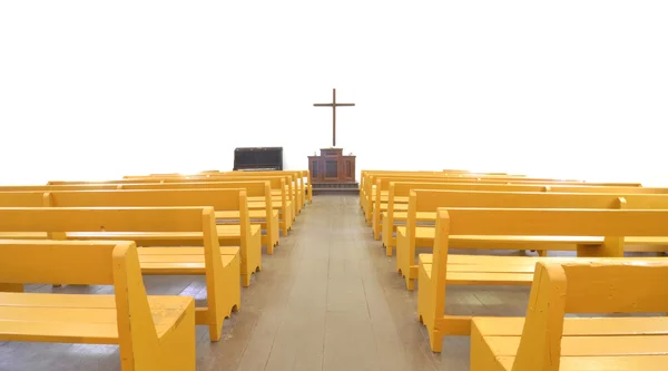 Heiligdom interieur van oude koloniale kerk — Stockfoto