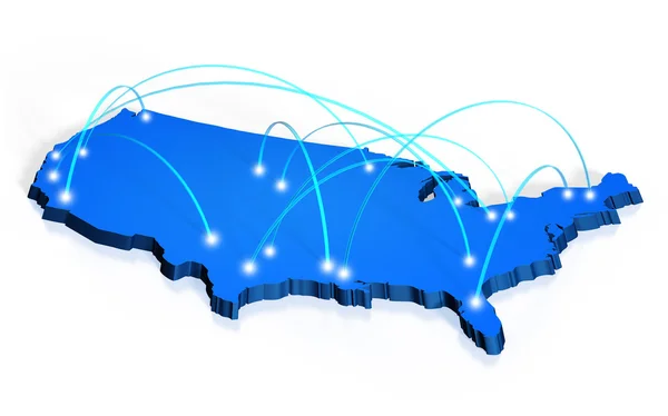 Mapa de cobertura de red de Estados Unidos — Foto de Stock