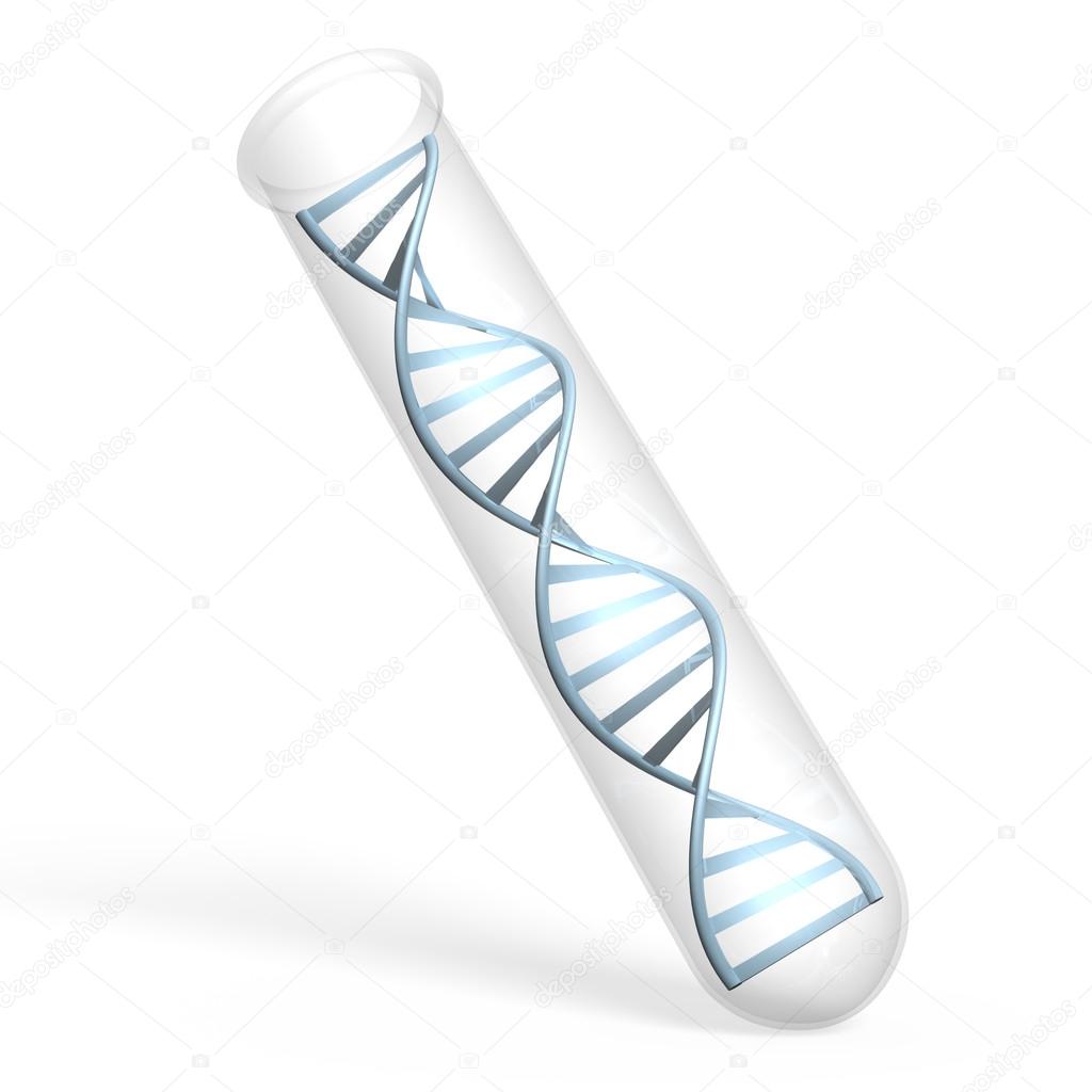 Genetic research concept of human DNA inside a lab test tube