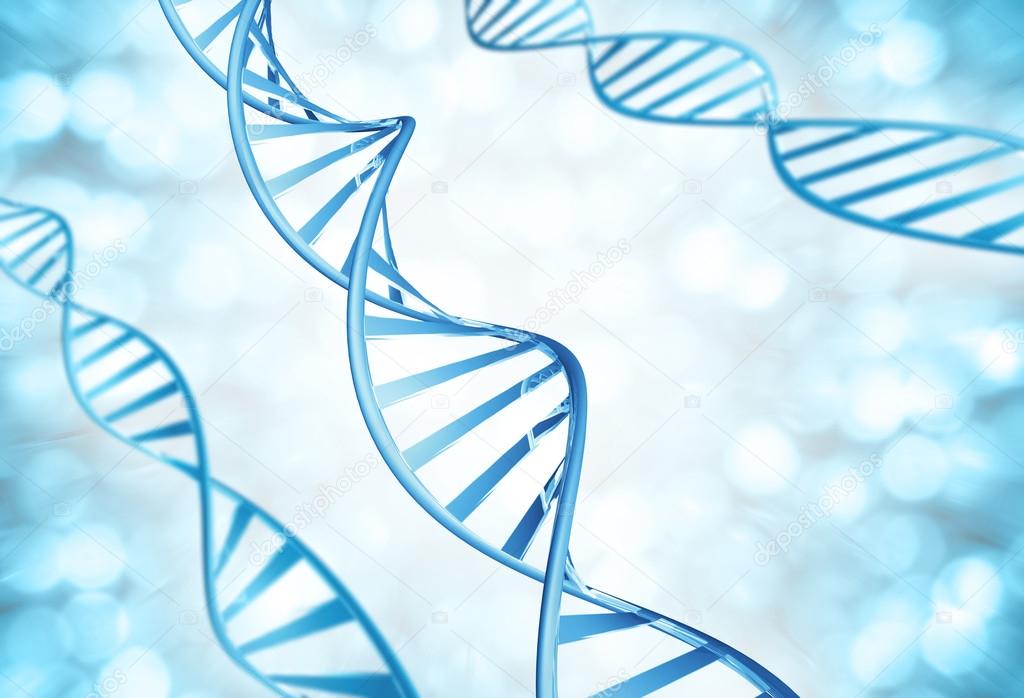 Genetic strands of DNA molecules magnified