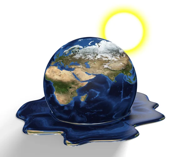 Conservation concept of Earth melting from climate change and global warming — Stock Photo, Image