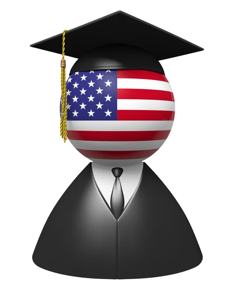 Amerikaans college graduate concept voor scholen en academisch onderwijs — Stockfoto