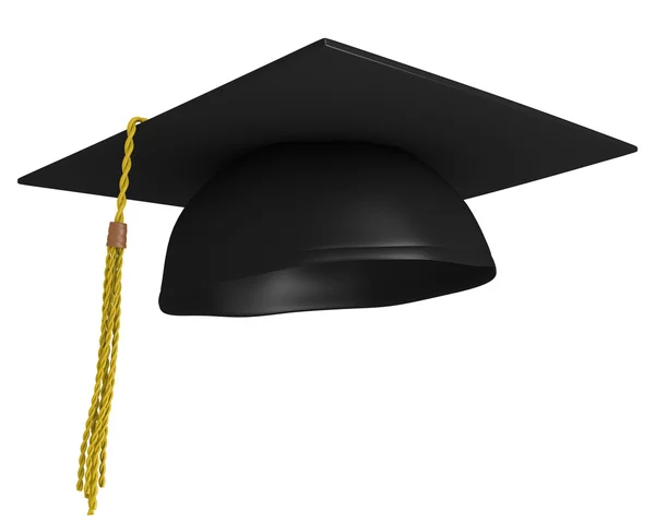 Square academic mortar board, or graduation cap, worn by college grads — Stock Photo, Image