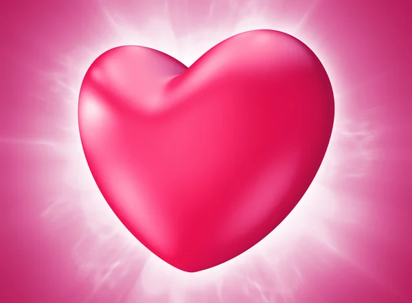 Lovely pink Valentines Day heart bursting with passion — Stock Photo, Image