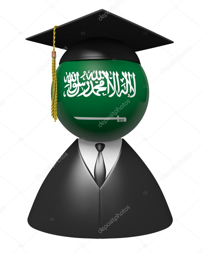 Saudi Arabia college graduate concept for schools and education