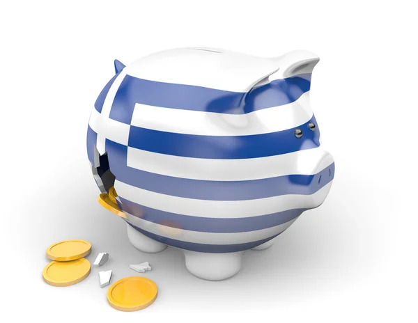 Griechisches Wirtschafts- und Finanzkonzept für Konkurs, Arbeitslosigkeit und Staatsschuldenkrise — Stockfoto