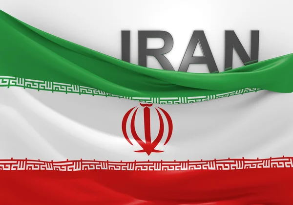 Iran flag and country name — Stock Photo, Image