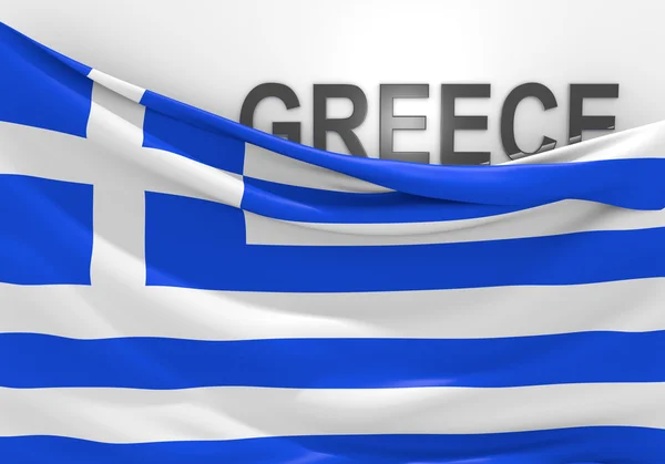Griechische Flagge und Landesname — Stockfoto