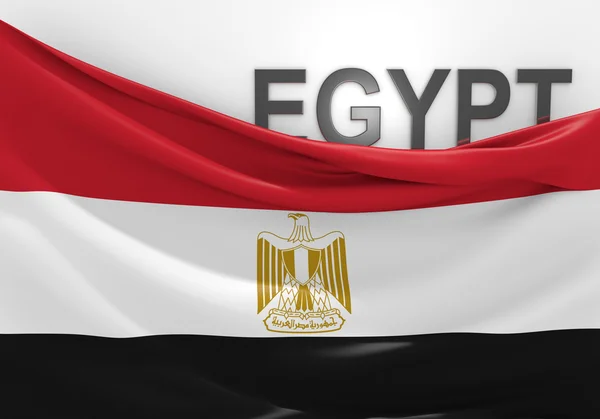 Egypte vlag en land naam — Stockfoto