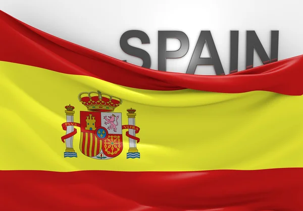 Spanische Flagge und Landesname — Stockfoto