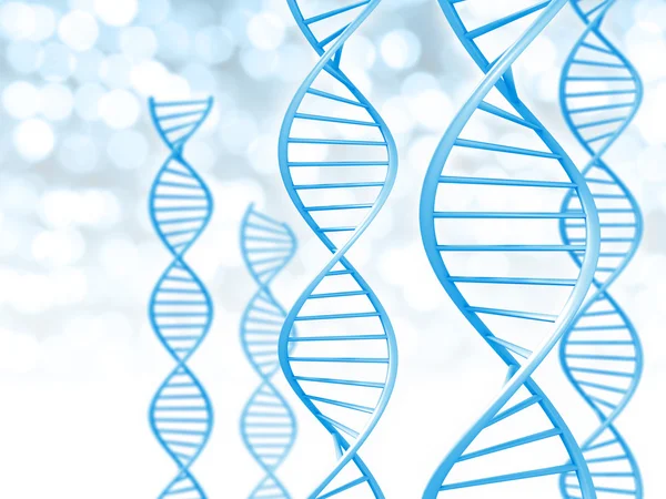 Biotechnology and genetic data concept of helix shaped DNA strings — Stock Photo, Image