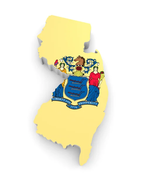 Geografische grens kaart en de vlag van New Jersey, de Garden State — Stockfoto