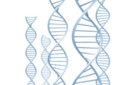 Genetic research concept of DNA double helix spirals clipart