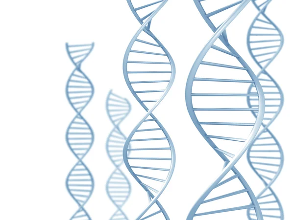 Genetic research concept of DNA double helix spirals — Stock Photo, Image