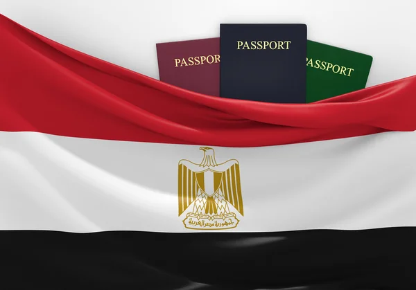 Reizen en toerisme in Egypte, met diverse paspoorten — Stockfoto