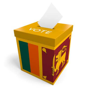 Oy toplamak için Sri Lanka seçimleri oy sandığı