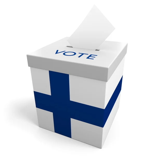 Oy toplamak için Finlandiya seçim oy sandığı — Stok fotoğraf