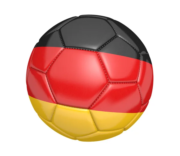 Μπάλα ποδοσφαίρου ή ποδοσφαίρου, με τη σημαία της χώρας της Γερμανίας — Φωτογραφία Αρχείου