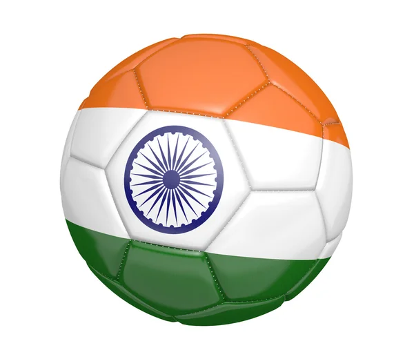 Pallone da calcio, o calcio, con la bandiera del paese dell'India — Foto Stock