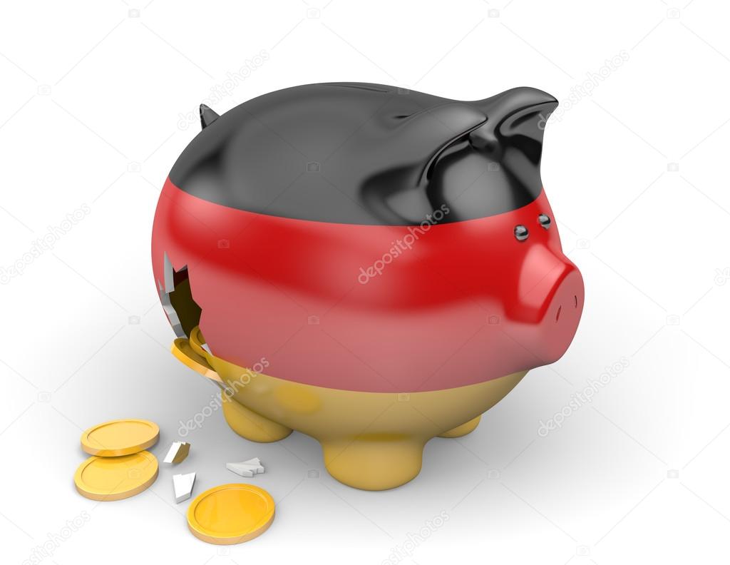 Germany economy and finance concept for unemployment and national debt crisis