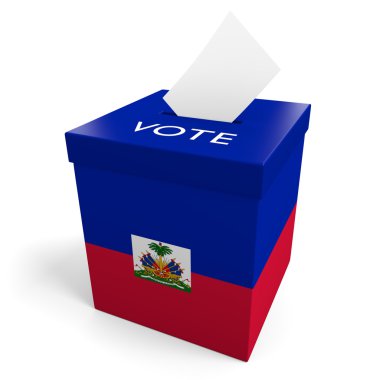 Oy toplamak için Haiti seçim oy sandığı