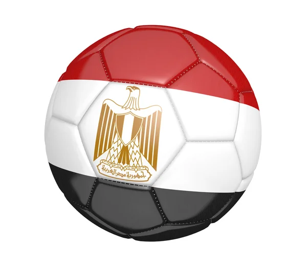 Soccer ball, or football, with the country flag of Egypt — Stock Photo, Image