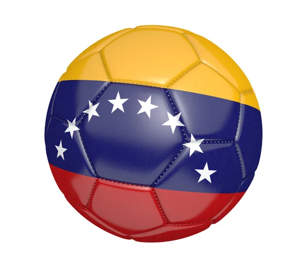 Soccer ball, or football, with the country flag of Venezuela — Stock Photo, Image