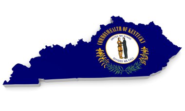 Coğrafi sınır harita ve Kentucky, Bluegrass devlet bayrağı