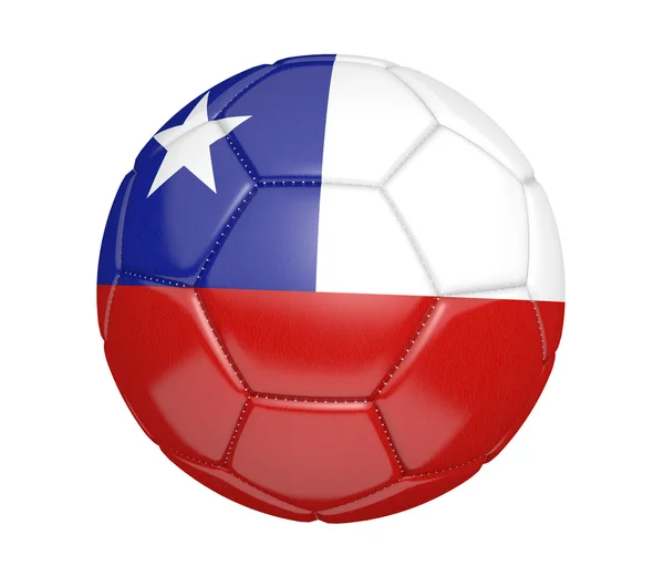 Ballon de football, ou football, avec le drapeau du Chili — Photo