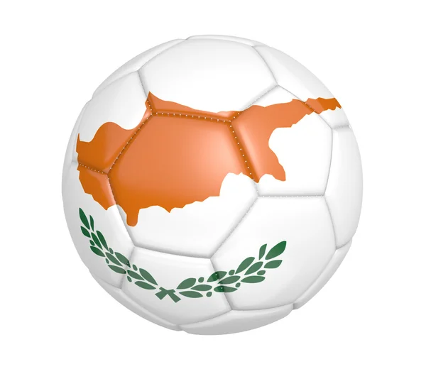 Soccer ball, or football, with the country flag of Cyprus — Stock Photo, Image