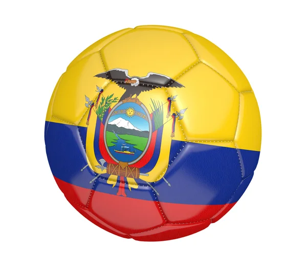 Soccer ball, or football, with the country flag of Ecuador — Stock Photo, Image