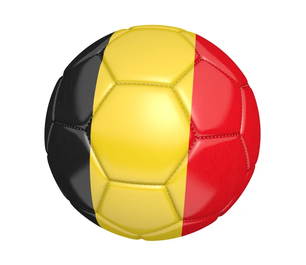 Soccer ball, or football, with the country flag of Belgium — Stock Photo, Image